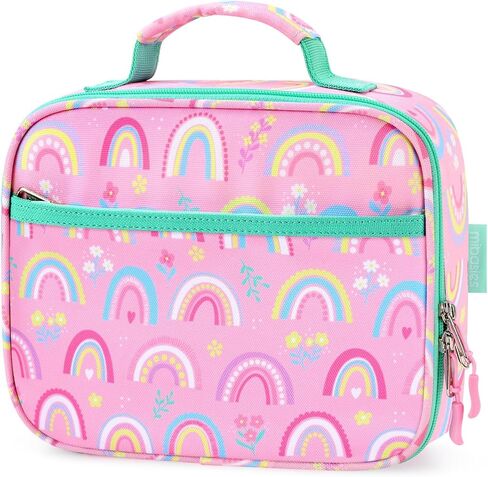 mibasies Kids Lunch Box for Girls and Boys, Insulated and Reusable Lunch Bag, Pink Rainbow in Kuwait
