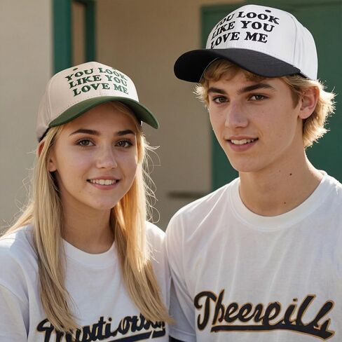 You Look Like You Love Me Hat, Funny Vintage Trucker Hats for Women Men, Trendy Embroidered Snapback Baseball Cap in Saudi Arabia