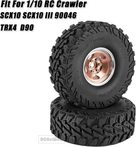 RC سبيكة 1.9 "عجلات وإطارات Beadlock لـ 1/10 RC الزاحف TRX4 Axai1 SCX10 SCX10 III 90046 D90،1.9 عجلات وإطارات RC 1.9 إطارات Beadlock إطارات RC، 4 حزم، أسود in Kuwait