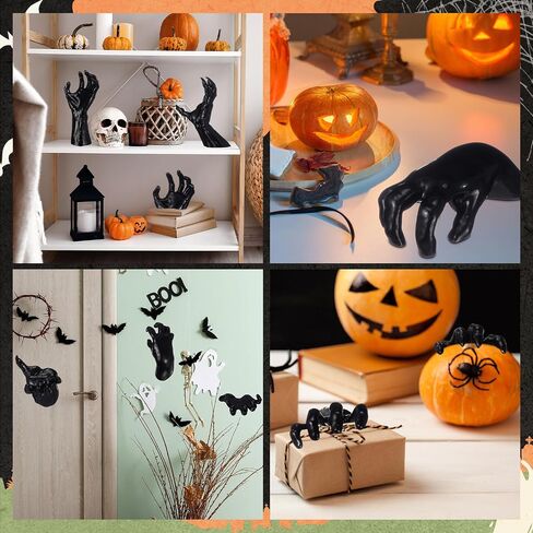 WinnerWhy 38 Pcs Halloween Wall Decor Set, Include Wall Mounted Creepy Reaching Hands Spiders Bats Stickers for Window Door Indoor Outdoor DIY Scary Decorations in Saudi Arabia