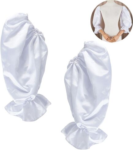 AHANDMAKER 1 Pair Detachable Sleeves for Wedding Dress, 47cm Long Polyester Arm Puff Sleeves for Women, Fingerless Gloves for Wedding Prom Banquets Opera Theme Party in Saudi Arabia