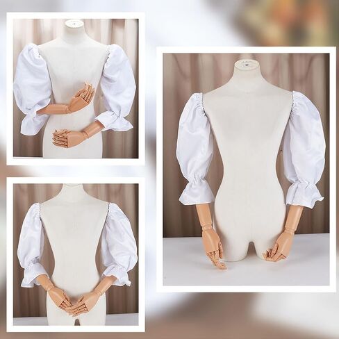 AHANDMAKER 1 Pair Detachable Sleeves for Wedding Dress, 47cm Long Polyester Arm Puff Sleeves for Women, Fingerless Gloves for Wedding Prom Banquets Opera Theme Party in Saudi Arabia