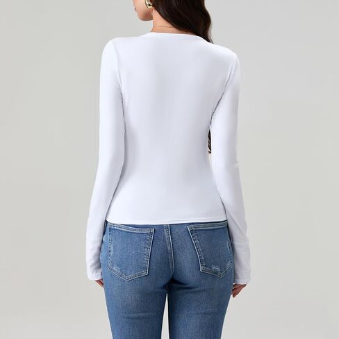 Women Lace Trim Long Sleeve T-Shirts Fairy Aesthetic Slim Fit Crop Tops Basic Blouse Y2k Teen Girls Streetwear in Saudi Arabia