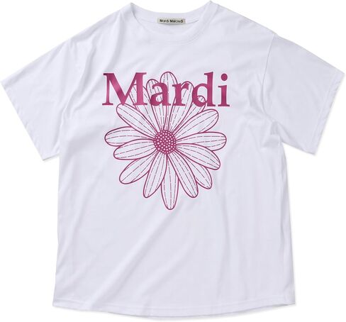 Women's FLOWERMARDI Graphic T-Shirt, 100% Cotton, Short Sleeve, Soft Relaxed Fit in Saudi Arabia