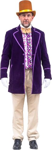 Chocolate Factory Owner Deluxe Complete Set - Jacket Shirt Gloves Vest Necktie Top Hat for Halloween and Cosplay in Saudi Arabia