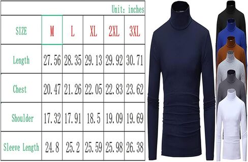 Men's Turtleneck Top Slim Fit Solid Base Sweater Casual Long Sleeve Underwear Tops Male Cozy Breathable Blouse T-Shirt Black in Saudi Arabia