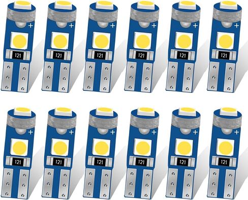 12 قطعة T5 74 73 37 2721 لمبة LED 12 فولت لمبات بديلة - ساطعة 3030 3SMD LED مصباح Canbus خالية من الأخطاء للسيارة الداخلية لوحة أجهزة القياس لوحة قياس أضواء مؤشر العنقودية (أبيض) in Kuwait