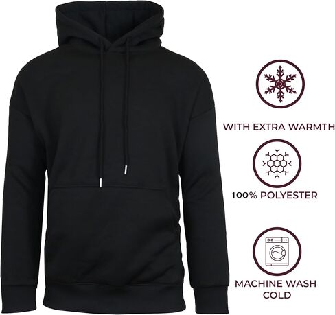 Galaxy by Harvic Men's Sherpa Lined Pullover Hoodie Sweatshirt (S-2XL) in Saudi Arabia