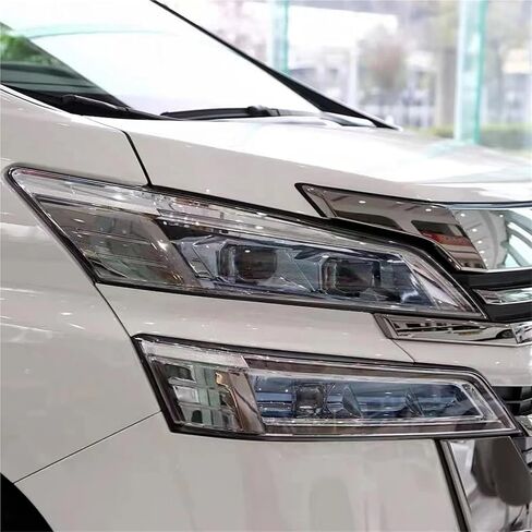 متوافق لتويوتا Vellfire 2015 2016 2017 سيارة العلوي قذيفة غطاء مصباح السيارات أقنعة شفافة المصباح الزجاج كشافات غطاء للعدسات (1 قطعة الجانب الأيسر) in Kuwait
