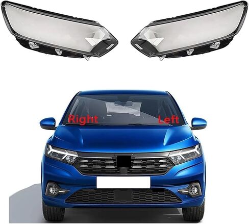 Car Lens Light Lamp Headlamp Shell Compatible For Renault Dacia Sandero 2021 2022 2023 Transparent Lampshade Headlight Cover Lampcover(A Pair) in Saudi Arabia