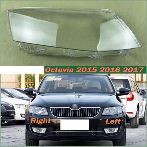 Compatible for Skoda Octavia 2015 2016 2017 Headlight Cover Transparent Lampshade Lamp Case Headlamp Shell Plexiglass Replace Original Lens(Right) in Saudi Arabia