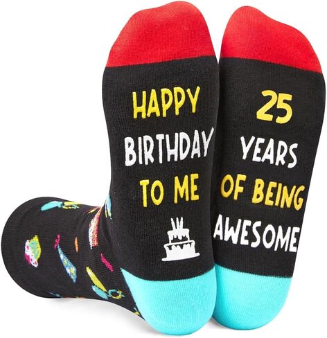 Zmart 25th Birthday Gifts Ideas for Men - Socks for 25 Year Olds, 25th Birthday Socks, Best Gifts for 25 Year Old Man Woman in Saudi Arabia