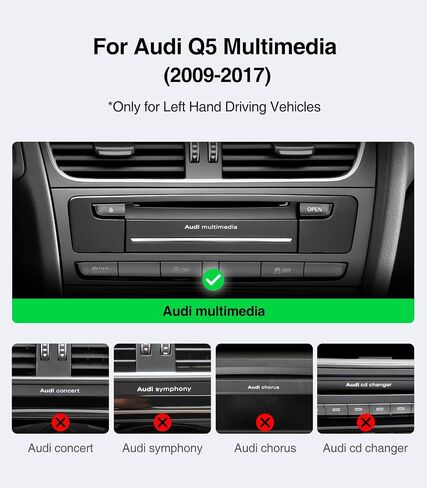 شاشة لمس 10.25 بوصة لحفلة موسيقية/سيمفونية Audi Q5 (2009-2017)، مدمجة في Apple CarPlay Android Auto Bluetooth ترقية المصنع وراديو السيارة يحتفظ بنظام مكبر الصوت الاستريو الأصلي in Kuwait