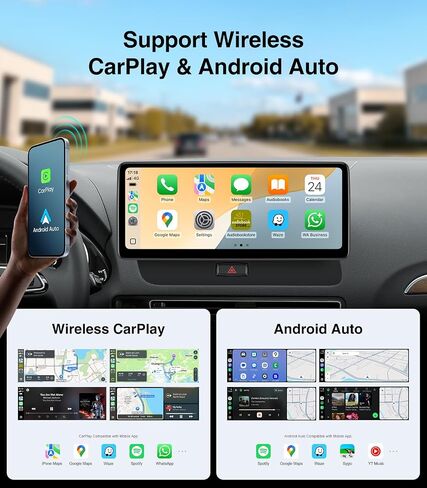 شاشة لمس 10.25 بوصة لحفلة موسيقية/سيمفونية Audi Q5 (2009-2017)، مدمجة في Apple CarPlay Android Auto Bluetooth ترقية المصنع وراديو السيارة يحتفظ بنظام مكبر الصوت الاستريو الأصلي in Kuwait