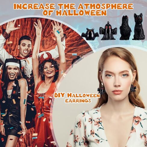 Wesiti 20 قطعة Helloween تمثال صغير ديكور الراتنج القط الأسود شبح الخفافيش والتماثيل الغراب الرعب القوطية في الهواء الطلق ديكور المنزل الحديقة مصغرة علامة مميزة حفلة صالح (كلاسيكي) in Kuwait