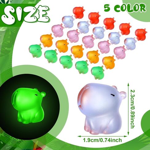 50 Pcs Luminous Capybara Figurines Glow in The Dark Mini Capybara Resin Figurines Miniature Animal Desktop Tabletop Outdoor Craft Decor for Garden Accessories (Multicolor) in Saudi Arabia