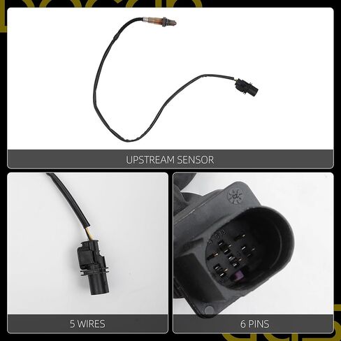 مستشعر Dasbecan O2 متوافق مع 12-14 Volkswagen Beetle/Passat 2.5L، 10-14 Golf 2.5L، 06-09 Rabbit 2.5L، 05-14 Jetta 2.5L، مستشعرات الأكسجين المنبع والمصب يستبدل # 234-4754 234-5102 in Kuwait