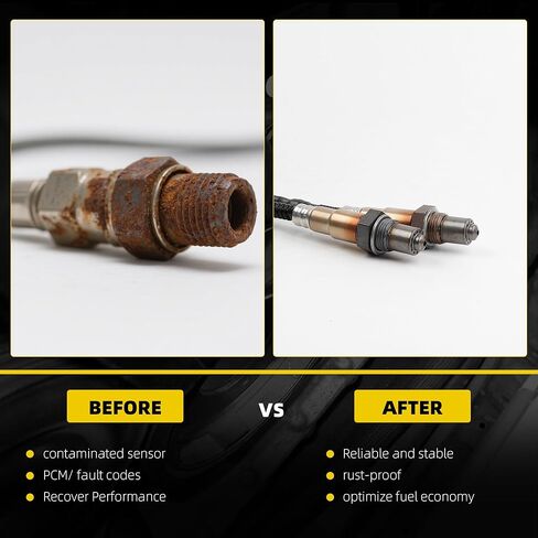 مستشعر Dasbecan O2 متوافق مع 12-14 Volkswagen Beetle/Passat 2.5L، 10-14 Golf 2.5L، 06-09 Rabbit 2.5L، 05-14 Jetta 2.5L، مستشعرات الأكسجين المنبع والمصب يستبدل # 234-4754 234-5102 in Kuwait