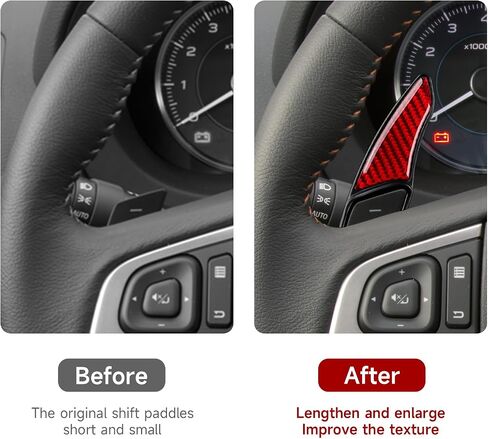 الملحقات الداخلية لمجداف عجلة القيادة لسيارة Subaru Ascent BRZ XV Crosstrek Forester Impreza Legacy Levorg WRX Outback/for Scion FR-S/Toyota GT86 2012-2016 ملصق من ألياف الكربون (أحمر) in Kuwait