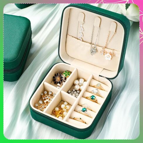 8 Pack Witch Party Favors Pink and Green Jewelry Cases Witch Theme Party Leather Portable Earring Storage Box Small Jewelry Travel Organizer for Princess Women Mom Bride Gifts in Saudi Arabia