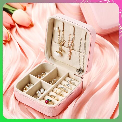 8 Pack Witch Party Favors Pink and Green Jewelry Cases Witch Theme Party Leather Portable Earring Storage Box Small Jewelry Travel Organizer for Princess Women Mom Bride Gifts in Saudi Arabia