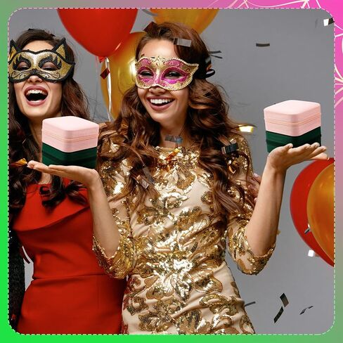 8 Pack Witch Party Favors Pink and Green Jewelry Cases Witch Theme Party Leather Portable Earring Storage Box Small Jewelry Travel Organizer for Princess Women Mom Bride Gifts in Saudi Arabia