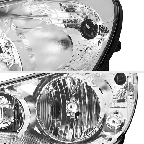 Headlights Assembly Pair for 2007 2008 2009 2010 Chrysler Sebring Headlamps Replacement Driver and Passenger Side (LH RH),Chrome Housing Clear Reflector in Saudi Arabia