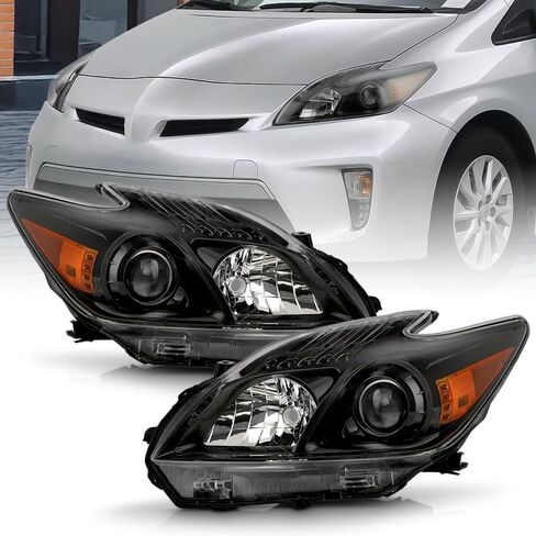 KEEKPO-For 2012 2013 2014 2015 Toyota Prius أسود الإسكان المصابيح الأمامية لجهاز العرض المصابيح الأمامية زوج استبدال اليسار + اليمين in Saudi Arabia
