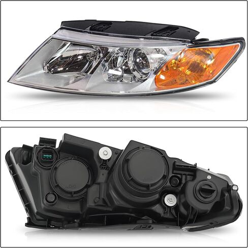 2PCS Front Halogen Headlights Chrome Bezel Left And Right Side Headlamps Compatible With 2009 2010 Kia Optima Magentis LX EX SX 921012G530 921022G530 in Saudi Arabia