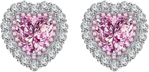14k Gold Frosted Heart-Shaped Moissanite Stud Earrings for Women, 8x8mm Gemstone Inlay, Beautiful Mother's Day Gift for Mom in Saudi Arabia