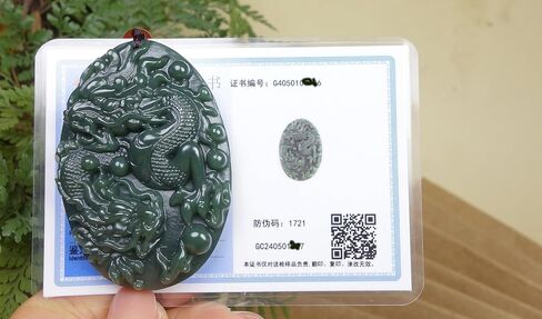 اليد الطبيعية النقية منحوتة تشينغ اليشم التنين قلادة قلادة قلادة اليشم انه تيان معتمد هناك شهادة قلادة المرأة قلادة الرجال in Kuwait