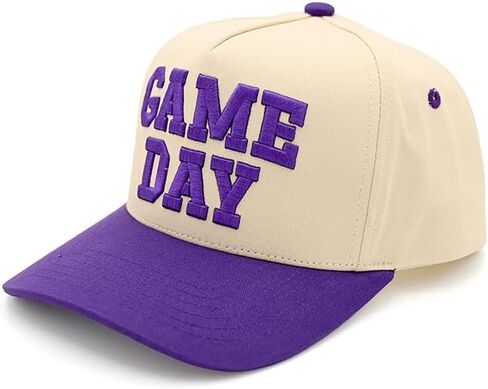 ScarvesMe Women Fashion Game Day Lettering Embroidered Snapback Trucker Cotton Baseball Cap Hat in Saudi Arabia