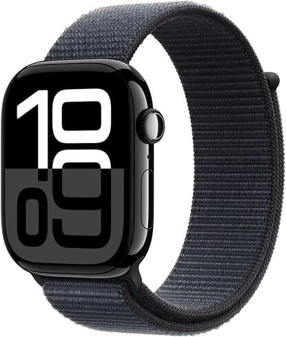 Apple Watch Series 10 [GPS ، 42 مم] - علبة ألومنيوم ذهبية وردية مع حلقة Plum Sport (متجددة) in Saudi Arabia