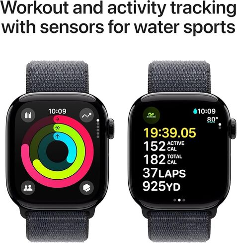 Apple Watch Series 10 [GPS ، 42 مم] - علبة ألومنيوم ذهبية وردية مع حلقة Plum Sport (متجددة) in Saudi Arabia