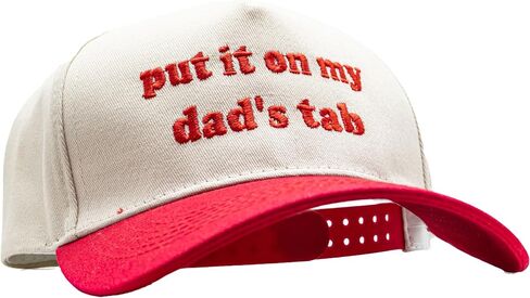 Put It On My Dad’s Tab Embroidery Hat – 100% Cotton Embroidered Baseball Cap, Adjustable Dad Hat for Everyday Wear in Saudi Arabia