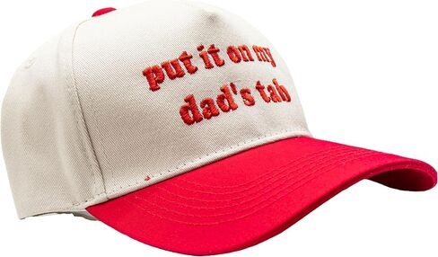Put It On My Dad’s Tab Embroidery Hat – 100% Cotton Embroidered Baseball Cap, Adjustable Dad Hat for Everyday Wear in Saudi Arabia