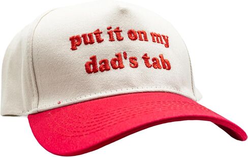 Put It On My Dad’s Tab Embroidery Hat – 100% Cotton Embroidered Baseball Cap, Adjustable Dad Hat for Everyday Wear in Saudi Arabia