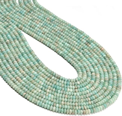 ICAI Beads 5x8mm Natural Rondelle Spacer Loose Beads for Jewelry Making DIY Crafts Design 1 Strand 15" APPR (Green Aventurine) in Saudi Arabia