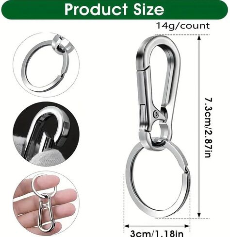 2pcs Retro Keychain with Belt Clip, Classic Design Key Holder, Durable Metal Keychain, Silver&GunBlack in Saudi Arabia