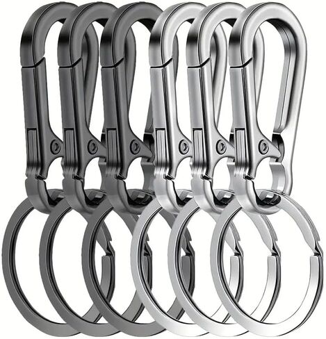 2pcs Retro Keychain with Belt Clip, Classic Design Key Holder, Durable Metal Keychain, Silver&GunBlack in Saudi Arabia