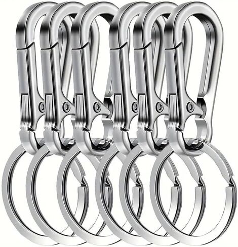2pcs Retro Keychain with Belt Clip, Classic Design Key Holder, Durable Metal Keychain, Silver&GunBlack in Saudi Arabia