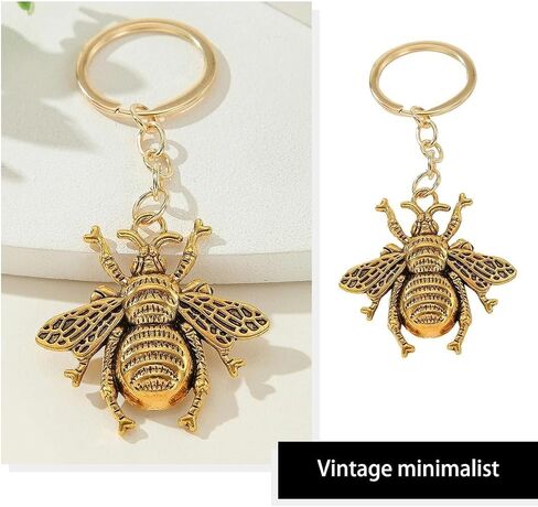 1Pc Golden Bee Keychain Pendant Accessories Simple Modern Light Luxury Fashion Keychain in Saudi Arabia