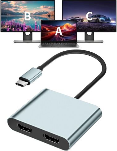 USB C HUB, USB C Adapter 11 in 1 Dongle with 4K HDMI, VGA, PD 100W, 1 X USB 3.0, 3 X USB 2.0 Ethernet, SD/TF Card Reader, 3.5mm Headphone Jack for iPhone 16/15 MacBook Pro/Air, Other Type C Laptops in Kuwait