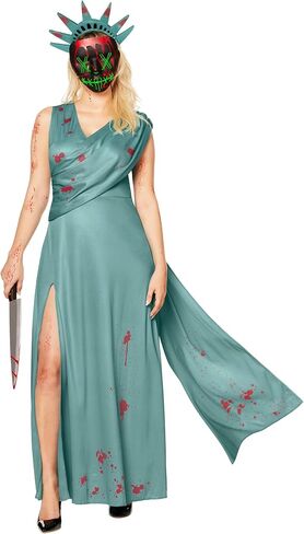 Spirit Halloween The Purge Adult Lady Liberty Costume | Officialy Licensed | The Purge Outfit in Saudi Arabia