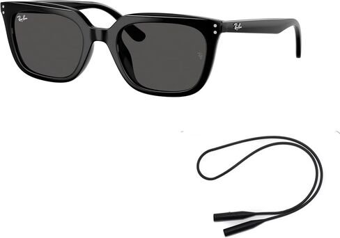 حزمة النظارات الشمسية Ray-Ban RB4439D: RB 4439 D 901/87 أسود/رمادي داكن من مادة البولي أميد القياسية ومقود سيليكون عالمي مضاد للانزلاق in Saudi Arabia