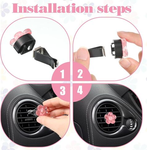 6 Pcs Flower Air Vent Clips, Car Air Freshener Clips Cute Car Airs Conditioning Outlet Clip for Cars Interior Decoration Multicolour Cars Vent Accessories for Women Girls in Saudi Arabia