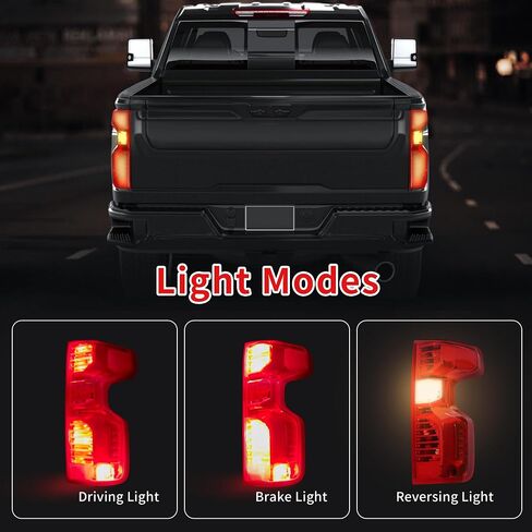 Tail Light Compatible With 2019 2020 2021 2022 2023 Halogen of Original Vehicles Rear Brake Chevy Silverado 1500/2500HD/3500HD,with Bulb & Harness,Turn Signal Tail Lamp Driver Side in Saudi Arabia