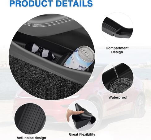 Shademax Set of 4 Car Door Organizer Tray for Tesla Model Y Juniper 2026 2025 Front& Rear Door Side Storage Box for New Model Y Juniper Accessories 2026 Slot Pockets Organizer Insert TPE Material in Saudi Arabia