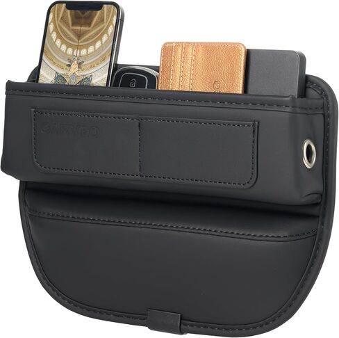 Car Seat Gap Filler Organizer with Charging Hole, in Between Car Seat Catcher for Car, Truck, SUV, Premium PU Leather Interior Accessories, Console Organizer for Phone, Keys and Small Items – Black in Saudi Arabia