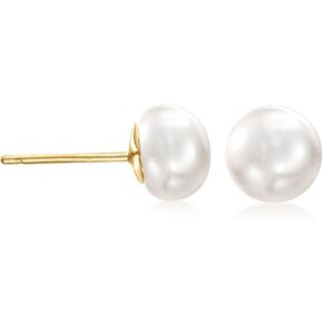 Ross-Simons 6-7mm Cultured Button Pearl Stud Earrings in 14kt Yellow Gold in Saudi Arabia